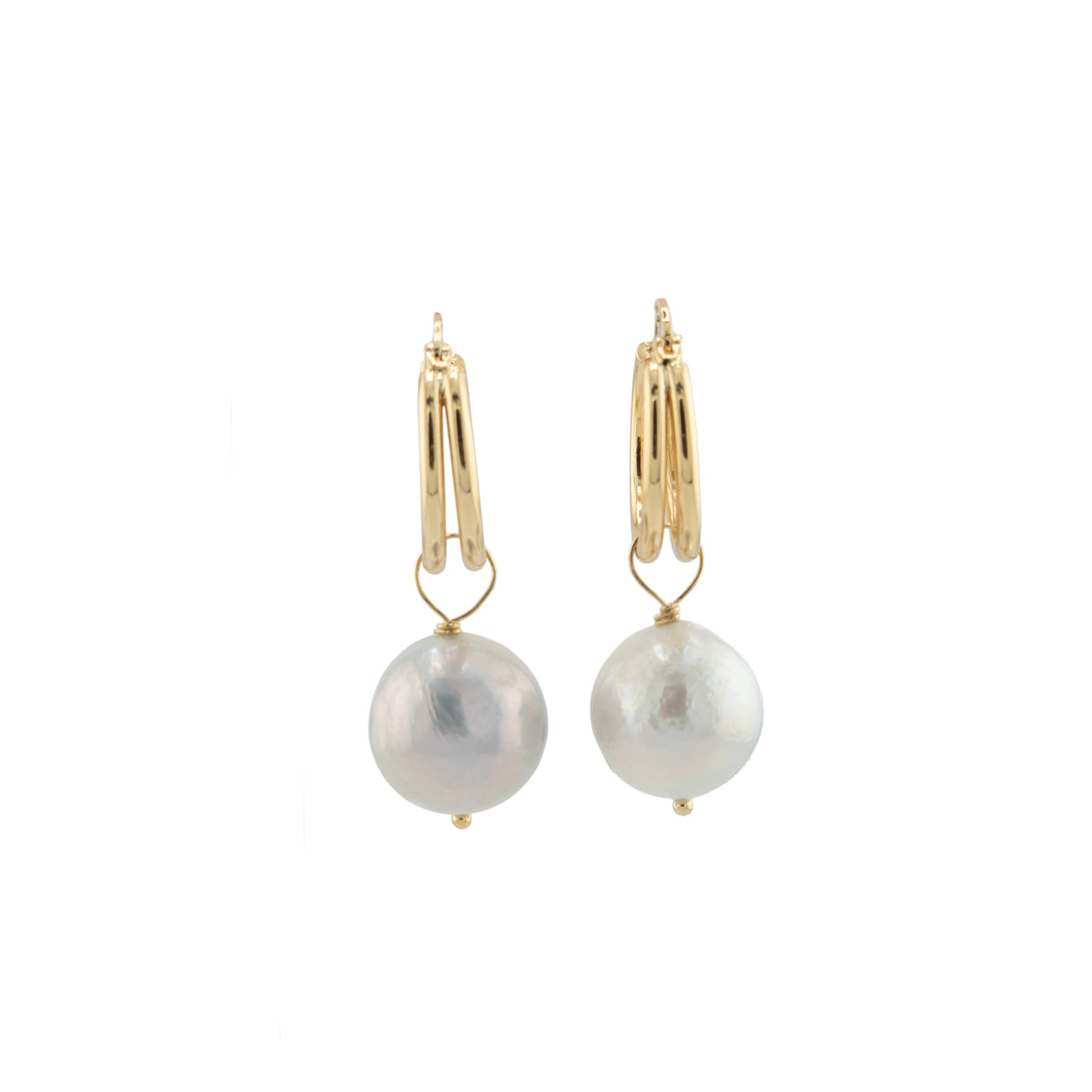 Eden Baroque Pearl Double Hoop Earrings