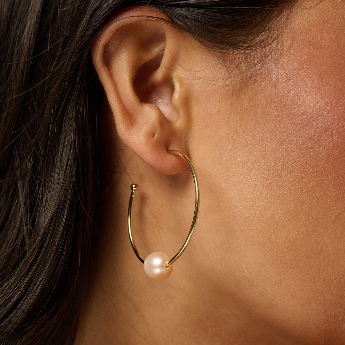 Brisa Pearl Hoop Earrings