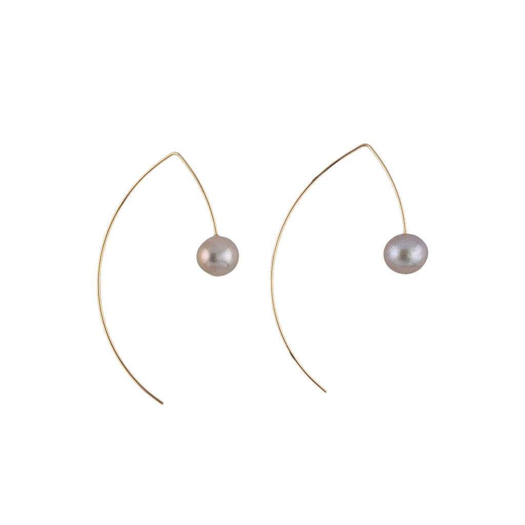 Eclipse Pearl Arc Earrings