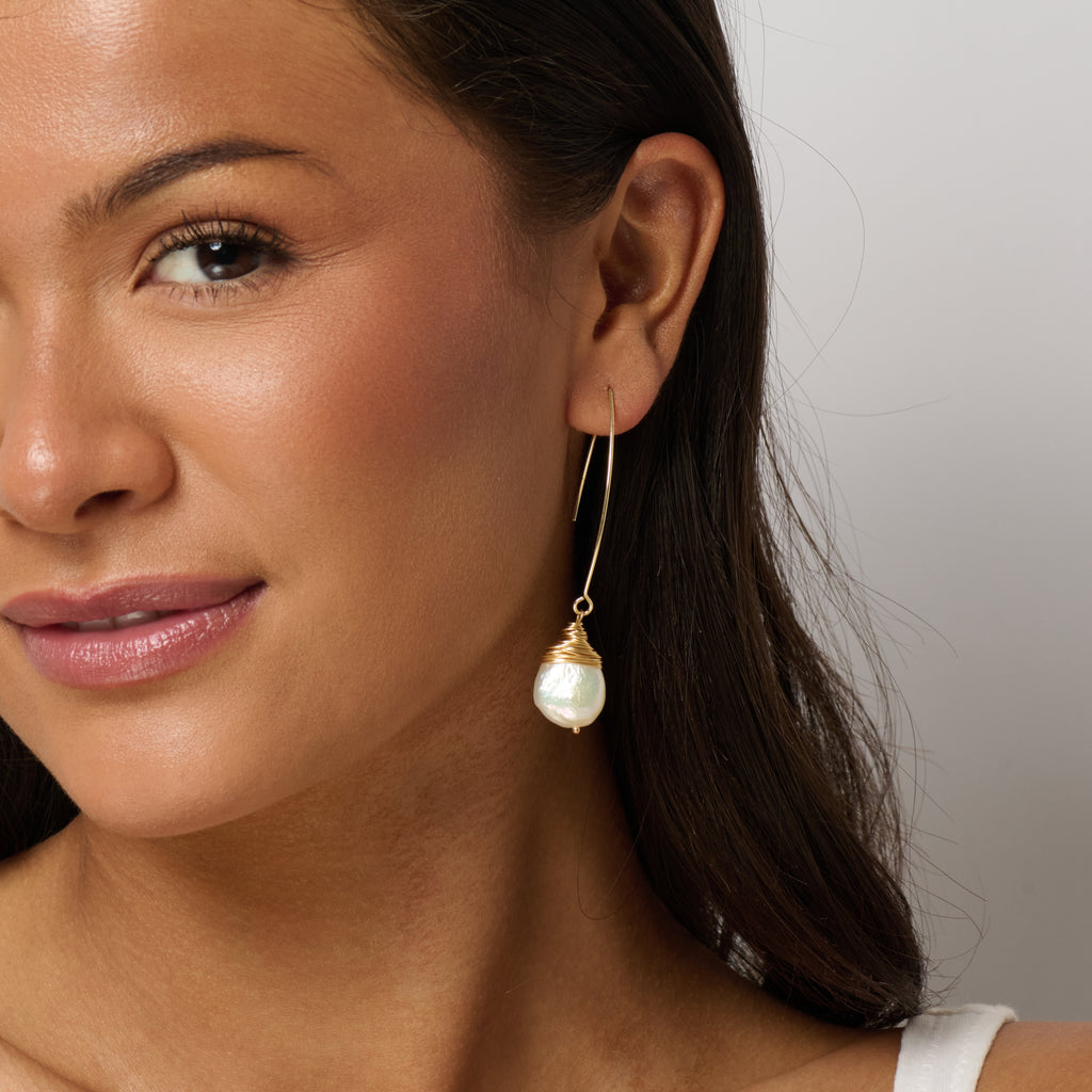 Isla Keshi Pearl Threader Earrings