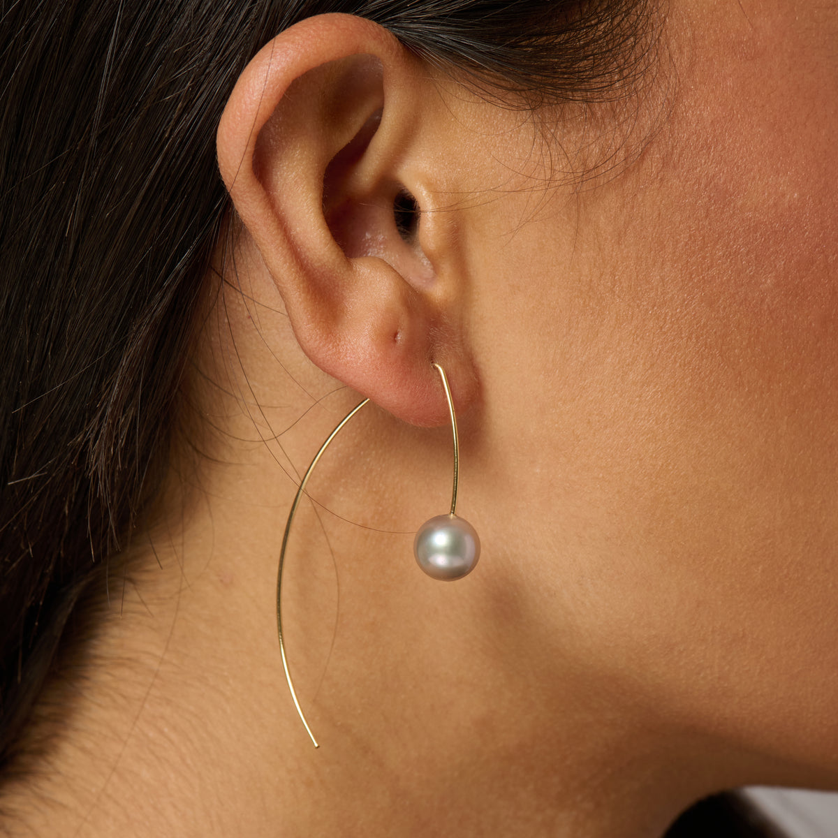 Eclipse Pearl Arc Earrings