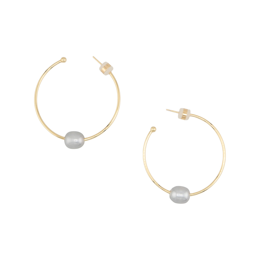 Brisa Pearl Hoop Earrings