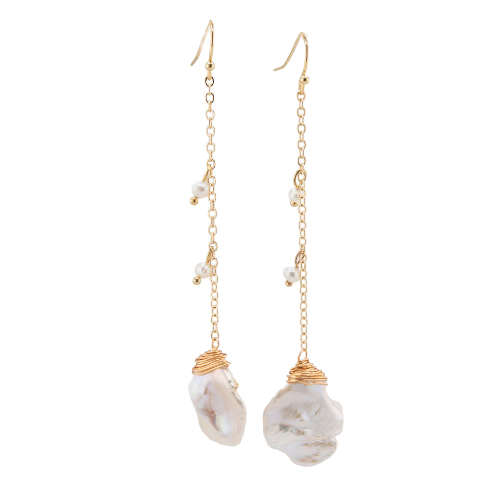 Nirvana Keshi Pearl Dangle Earrings