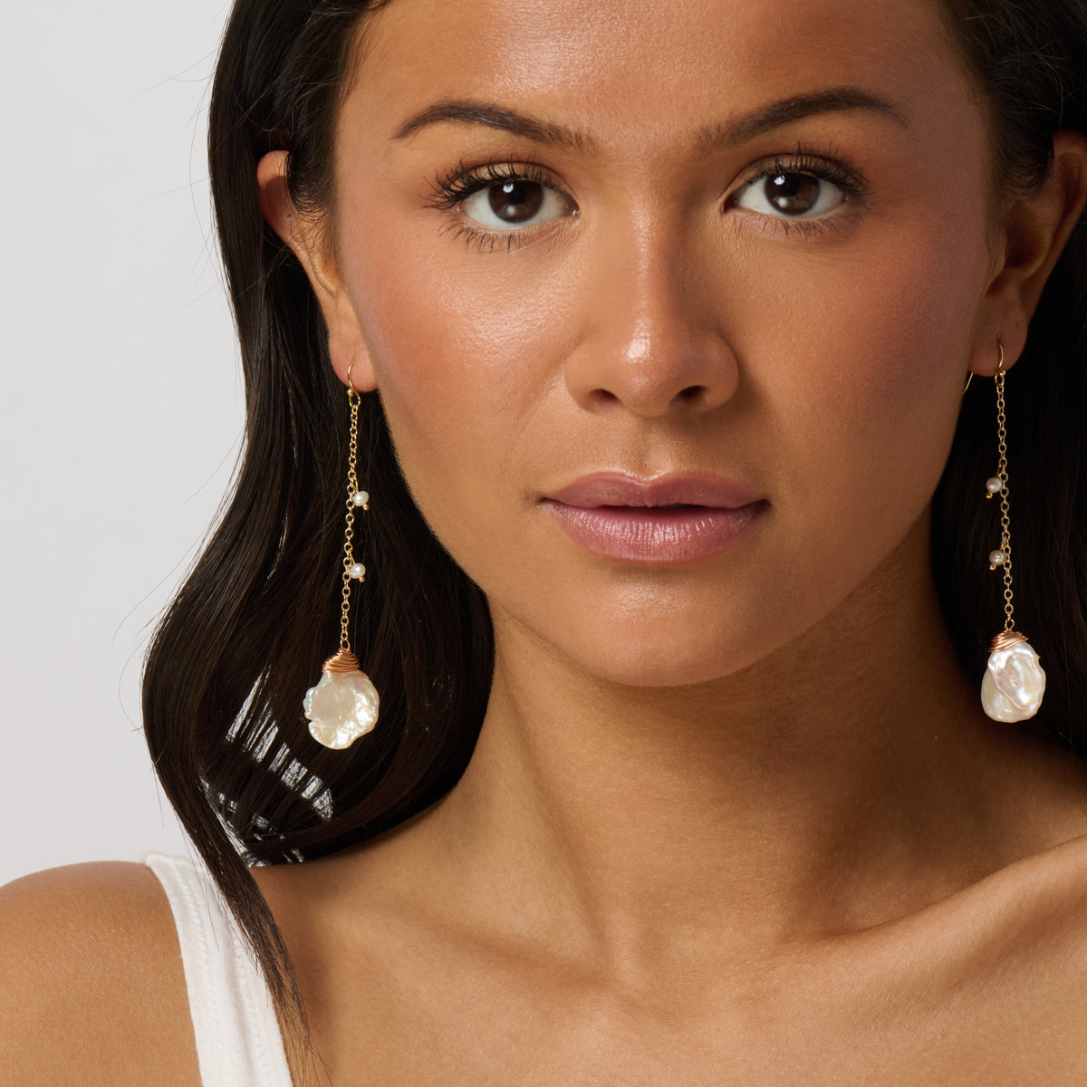 Nirvana Keshi Pearl Dangle Earrings