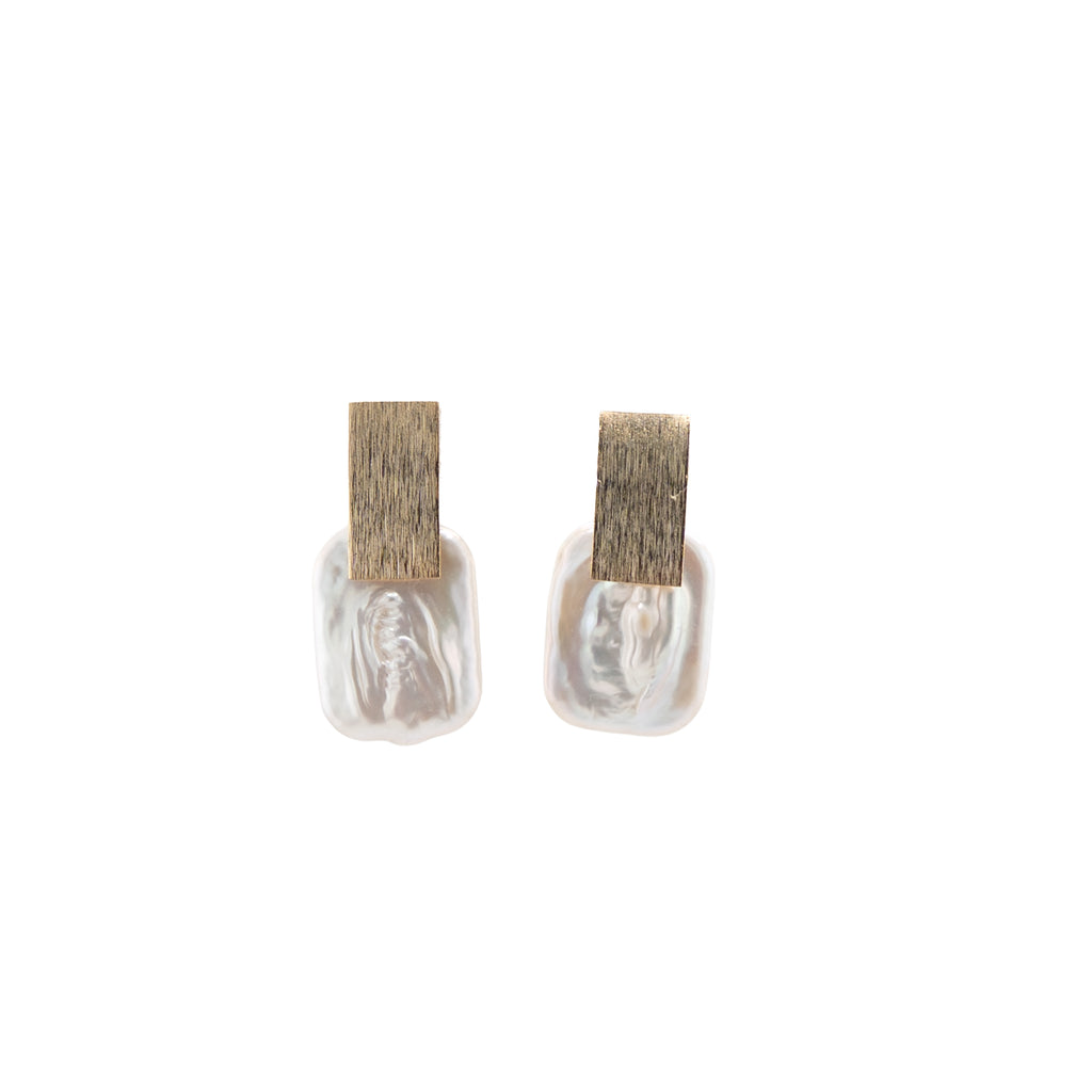 Terra Cotta Keshi Pearl Earrings