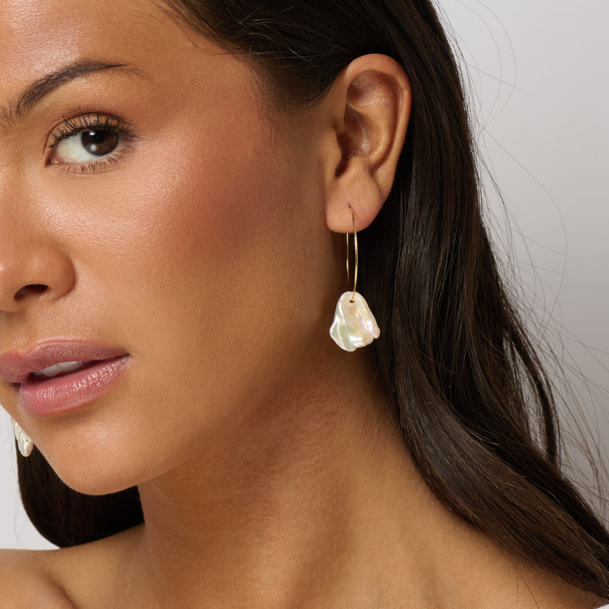 Island Luxe Pearl Hoop Earrings