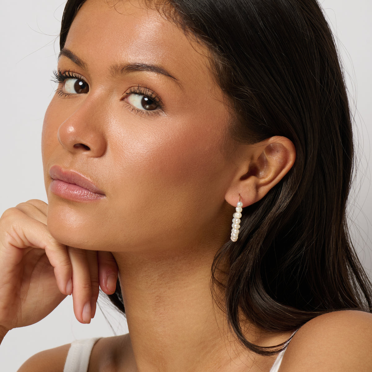Solstice Pearl Hoop Earrings