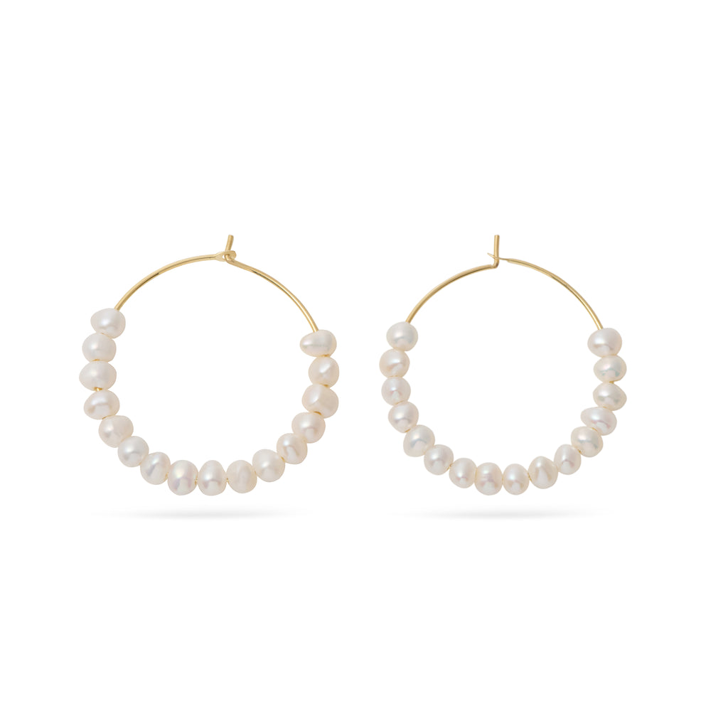 Solstice Pearl Hoop Earrings