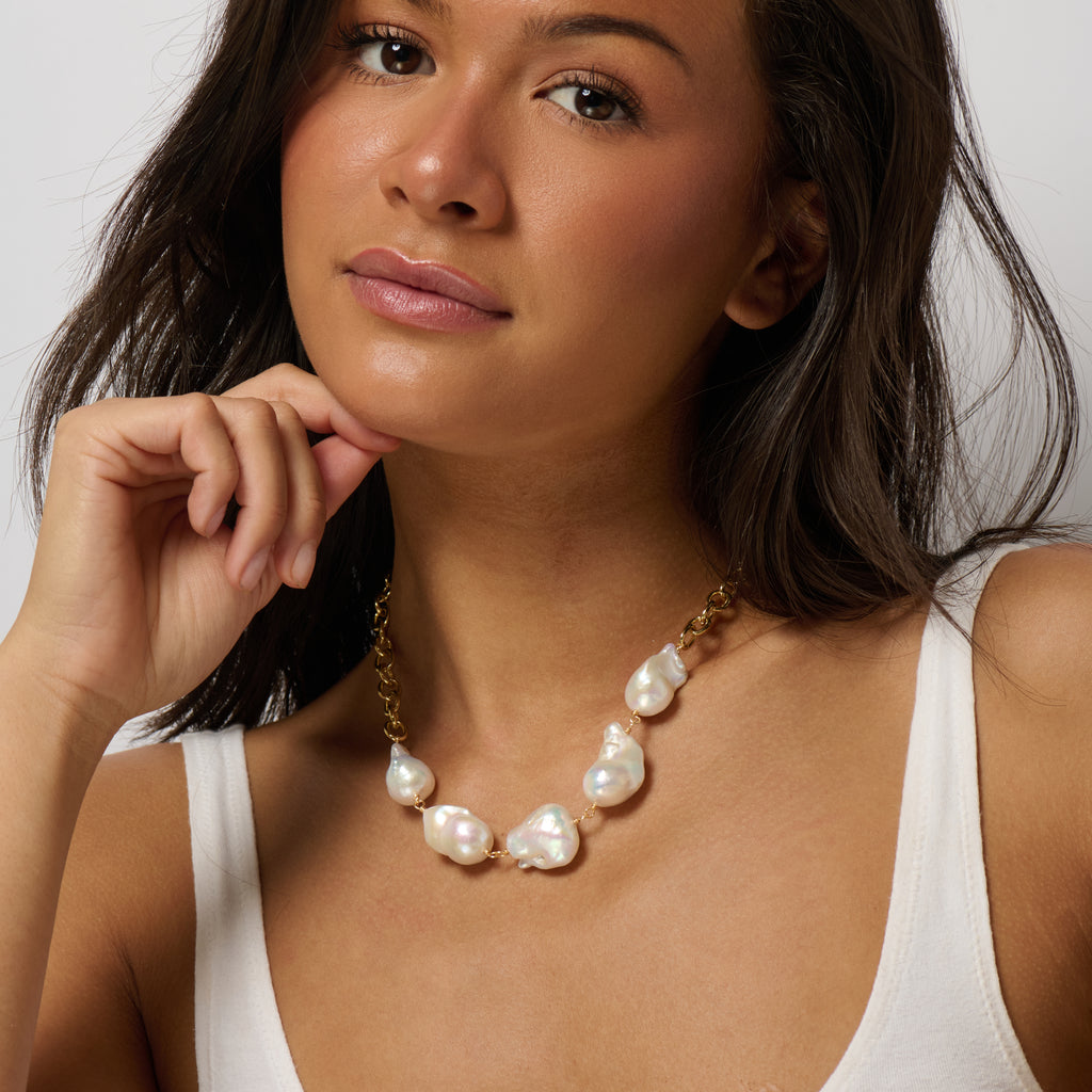 Sunset Baroque Pearl Necklace