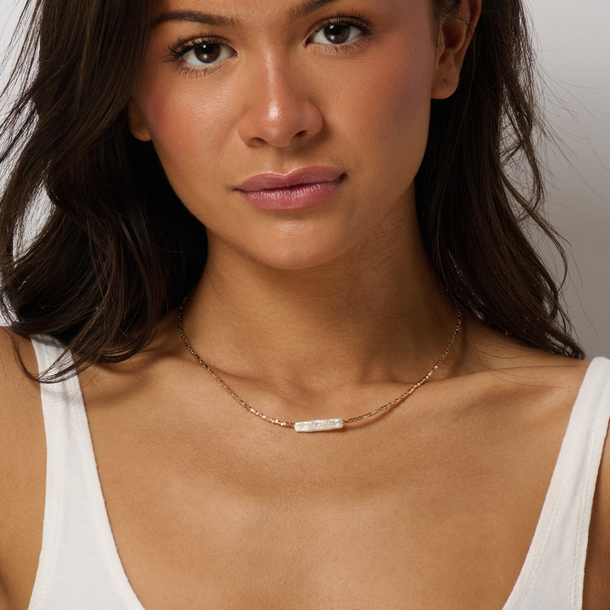 Meridian Stick Pearl Necklace