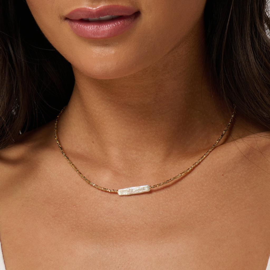 Meridian Stick Pearl Necklace