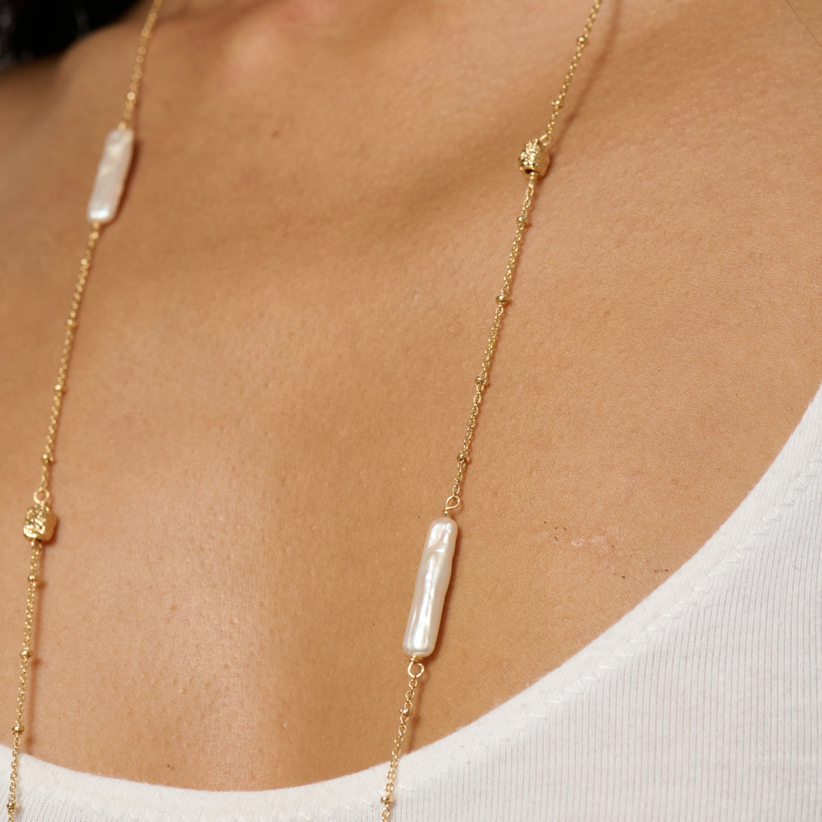 Shoreline Stick Pearl Necklace